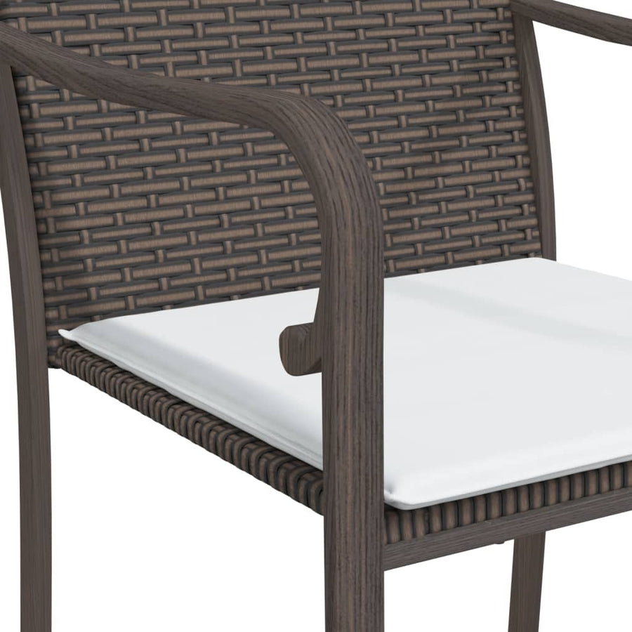 -Delige Tuinset Met Kussens Poly Rattan En Staal 7 140 cm tafellengte Bruin
