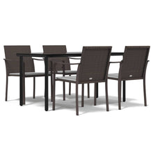 -Delige Tuinset Met Kussens Poly Rattan En Staal 5 160 cm tafellengte Bruin