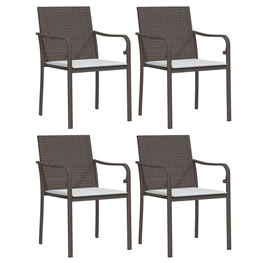 -Delige Tuinset Met Kussens Poly Rattan En Staal 5 160 cm tafellengte Bruin
