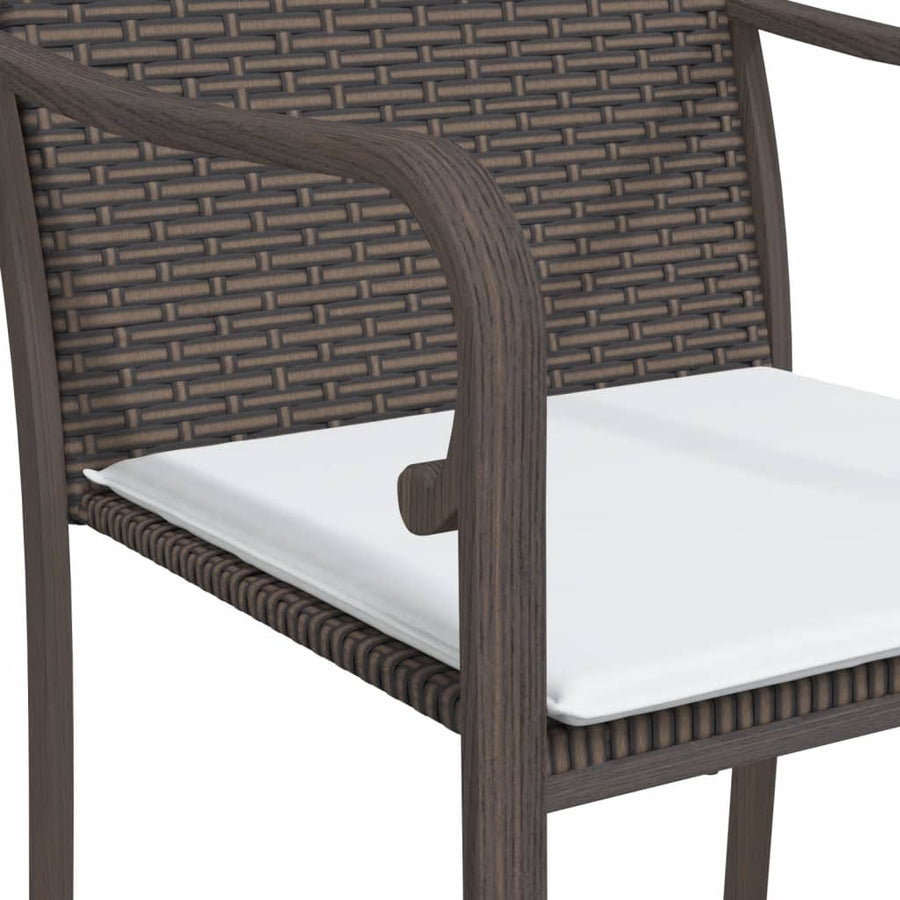 -Delige Tuinset Met Kussens Poly Rattan En Staal 5 160 cm tafellengte Bruin