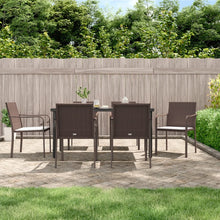 -Delige Tuinset Met Kussens Poly Rattan En Staal 7 160 cm tafellengte Bruin