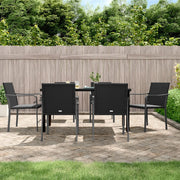 Tuinset 7-delig poly rattan staal met kussens