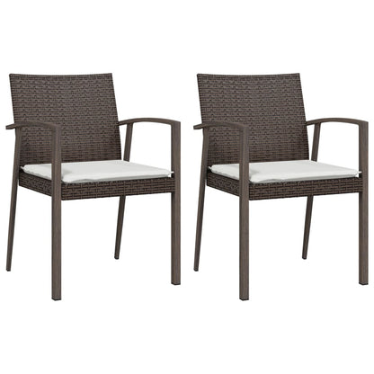 -Delige Tuinset Met Kussens Poly Rattan En Staal 3 80 cm tafellengte Bruin