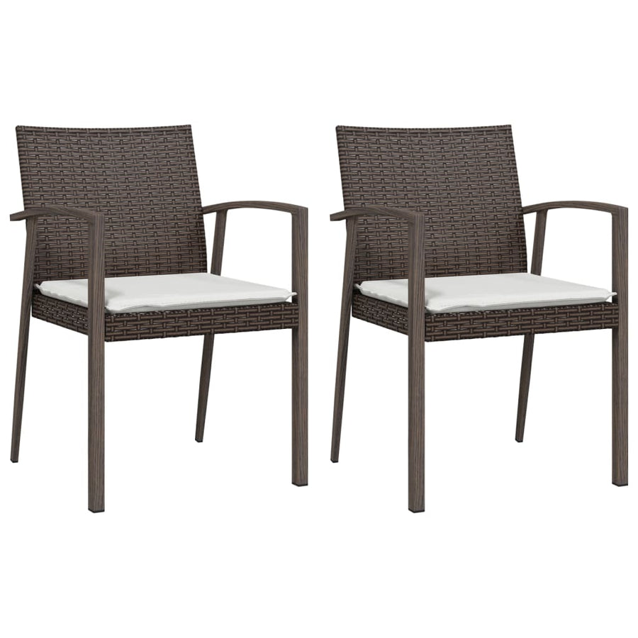 -Delige Tuinset Met Kussens Poly Rattan En Staal 3 80 cm tafellengte Bruin