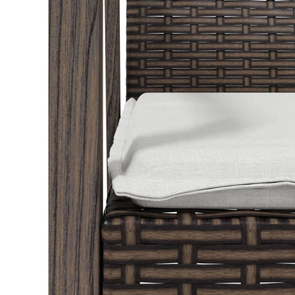 -Delige Tuinset Met Kussens Poly Rattan En Staal 3 80 cm tafellengte Bruin