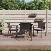 Tuinset 5-delig poly rattan staal