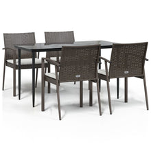 -Delige Tuinset Met Kussens Poly Rattan En Staal 5 140 cm tafellengte Bruin