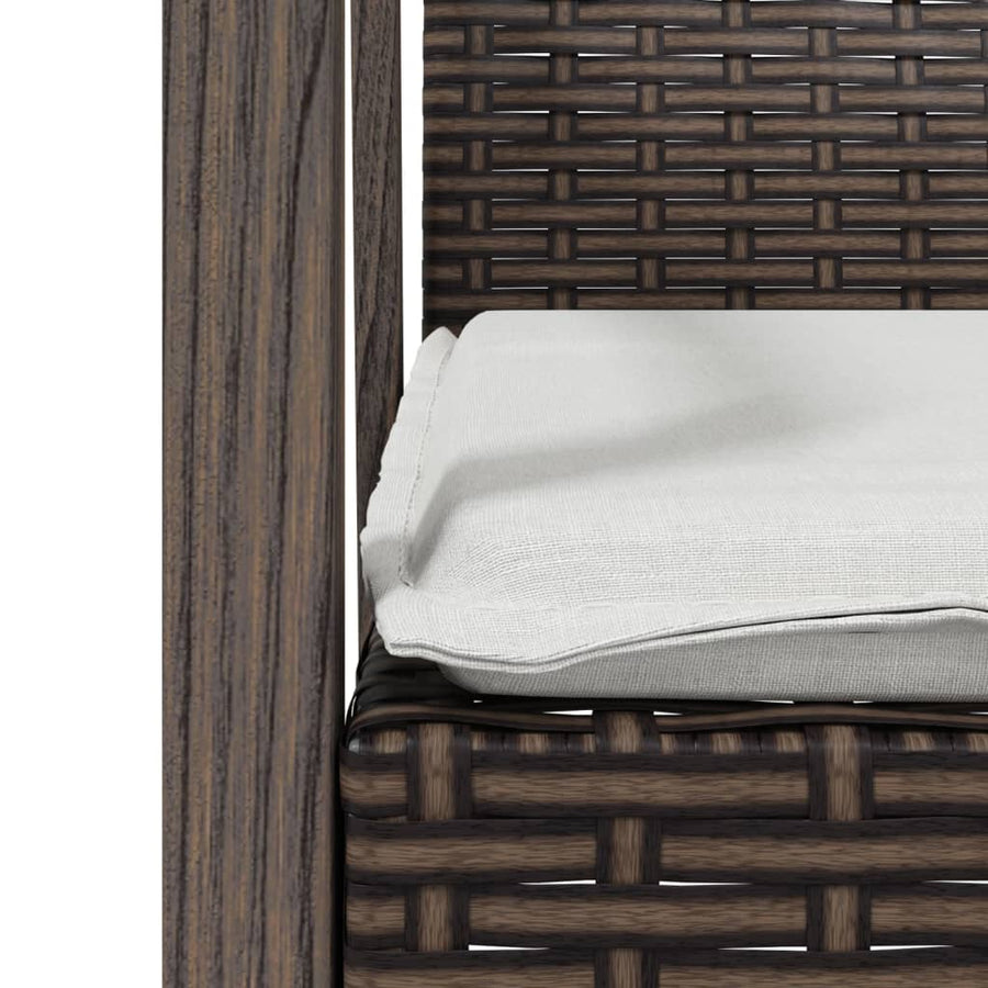 -Delige Tuinset Met Kussens Poly Rattan En Staal 5 140 cm tafellengte Bruin