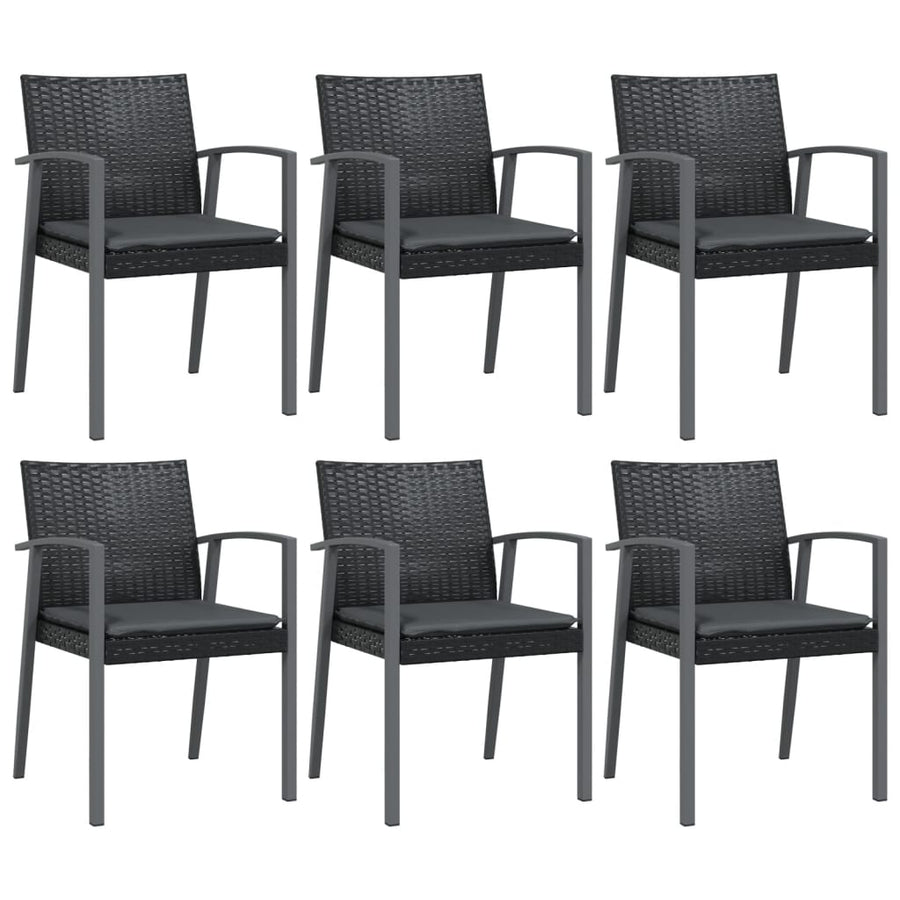 Tuinset Met Kussens Poly Rattan En Staal 7 140 cm tafellengte Zwart