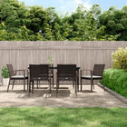 Tuinset 7-delig poly rattan staal met kussens