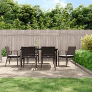 7-piece Garden Set with cushions poly rattan and steel