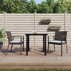 -Delige Tuinset Met Kussens Poly Rattan En Staal 3 80 cm tafellengte Bruin