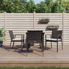 Tuinset 5-delig poly rattan staal met kussens