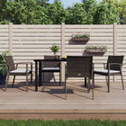 Tuinset 5-delig poly rattan staal bruin