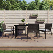 Tuinset 5-delig poly rattan staal bruin