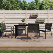 -Delige Tuinset Met Kussens Poly Rattan En Staal 5 140 cm tafellengte Bruin