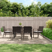 Tuinset 7-delig poly rattan staal met kussens