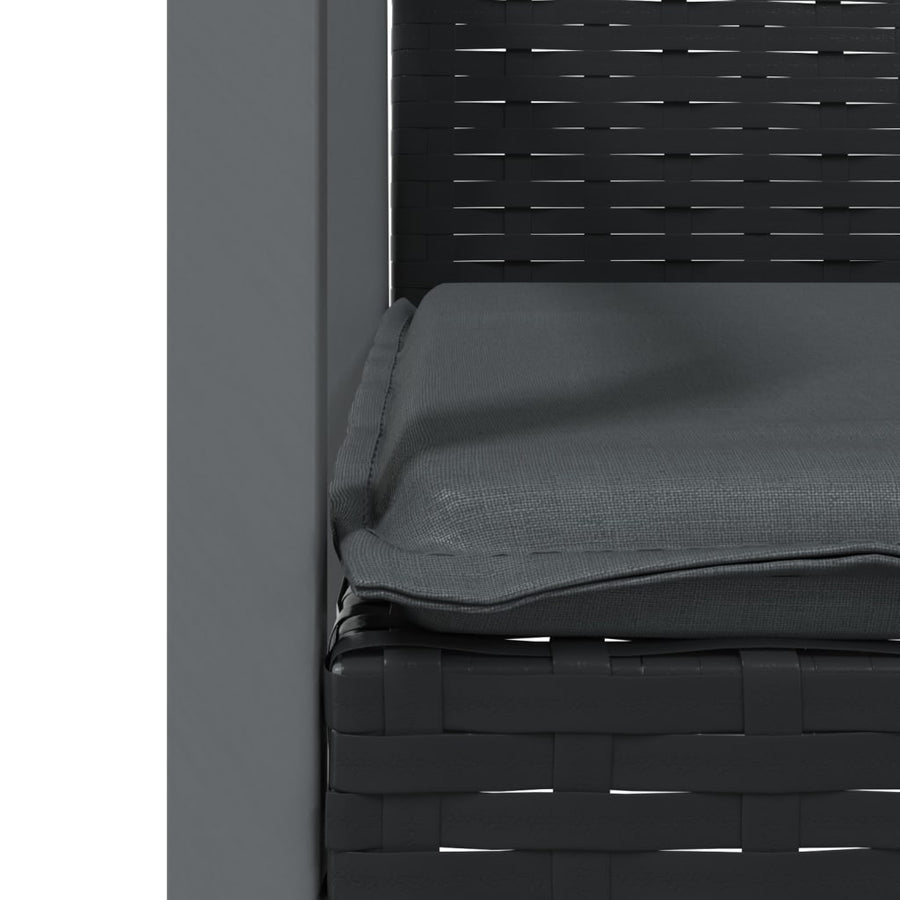 7-Delige Tuinset Met Kussens Poly Rattan En Staal 6 140 cm tafellengte Zwart