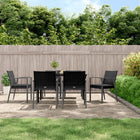 Tuinset 7-delig poly rattan zwart met kussens