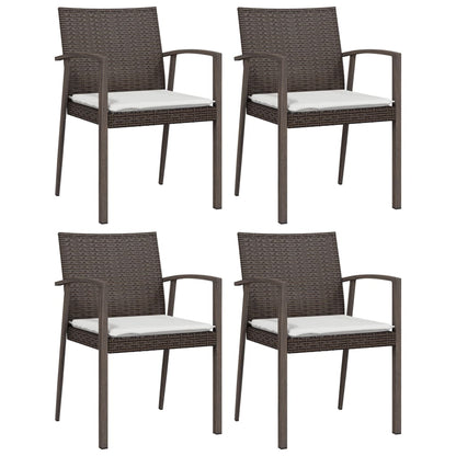 -Delige Tuinset Met Kussens Poly Rattan En Staal 5 160 cm tafellengte Bruin