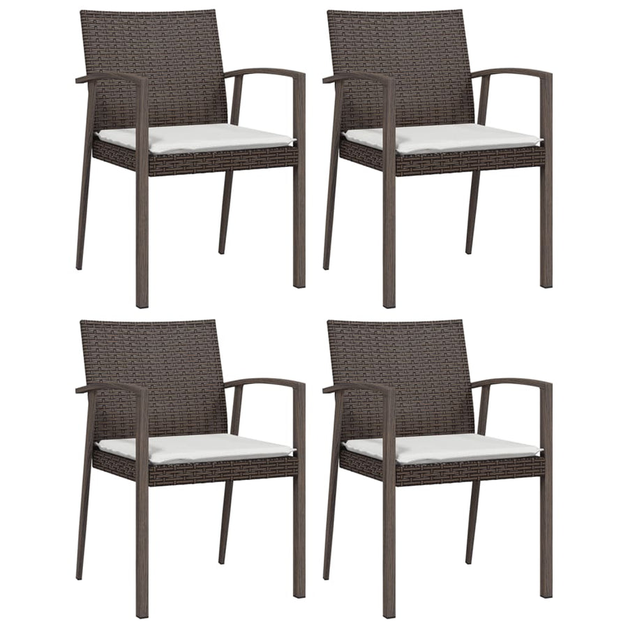 -Delige Tuinset Met Kussens Poly Rattan En Staal 5 160 cm tafellengte Bruin