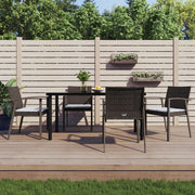 Tuinset 5-delig poly rattan staal met kussens