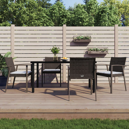 -Delige Tuinset Met Kussens Poly Rattan En Staal 5 160 cm tafellengte Bruin