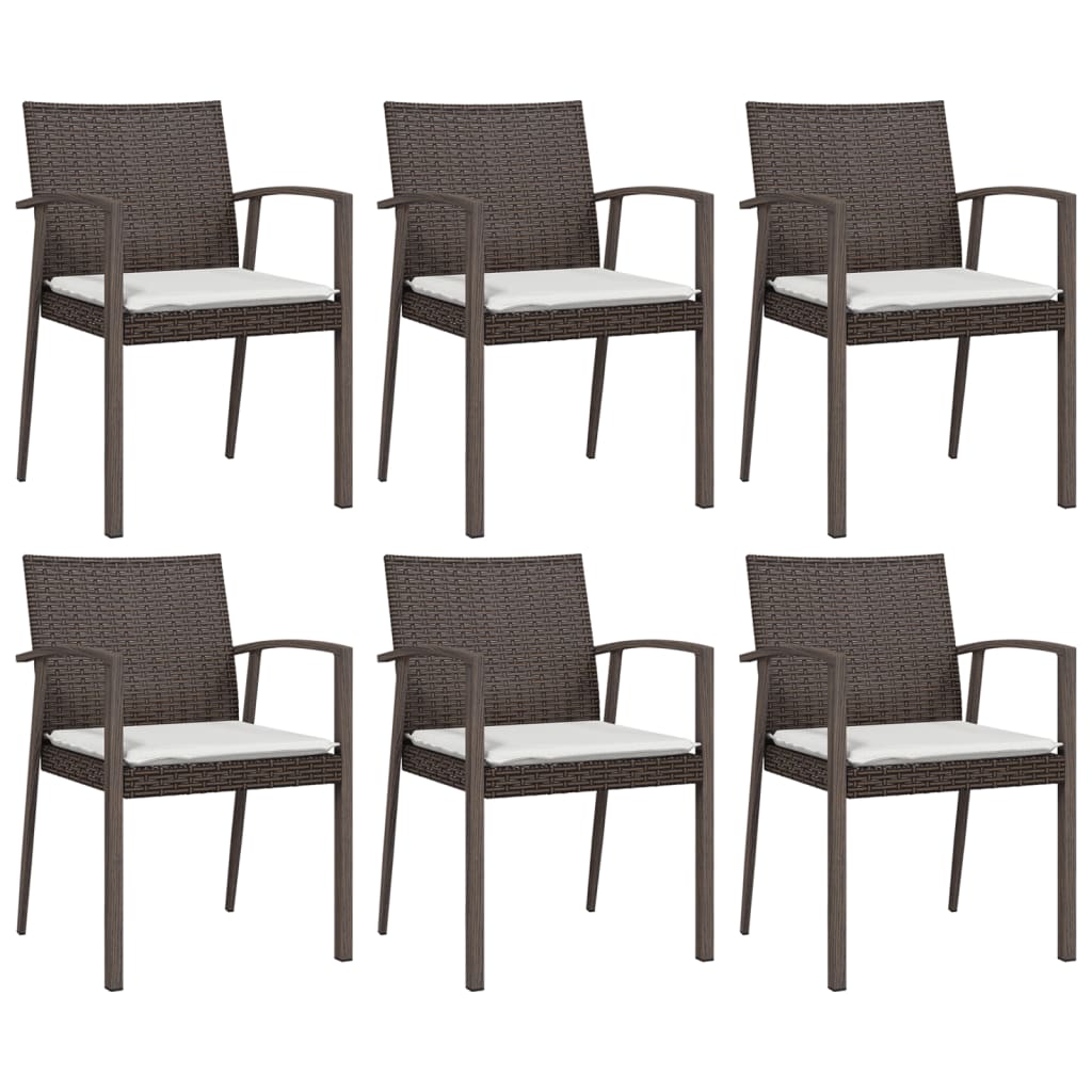 -Delige Tuinset Met Kussens Poly Rattan En Staal 7 160 cm tafellengte Bruin