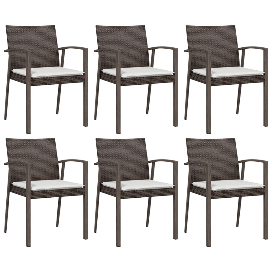 -Delige Tuinset Met Kussens Poly Rattan En Staal 7 160 cm tafellengte Bruin