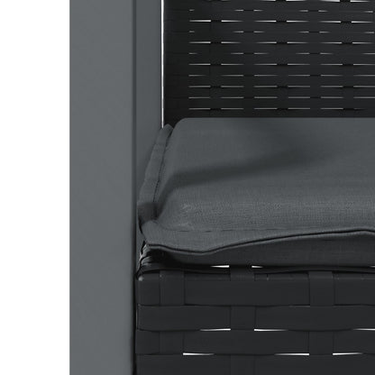 7-Delige Tuinset Met Kussens Poly Rattan En Staal 6 160 cm tafellengte Zwart