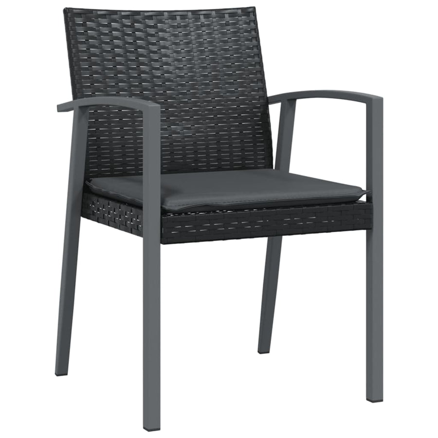 Tuinset Met Kussens Poly Rattan En Staal 7 200 cm tafellengte Zwart