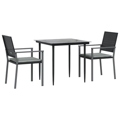 -Delige Tuinset Met Kussens Poly Rattan En Staal 3 80 cm tafellengte Ja