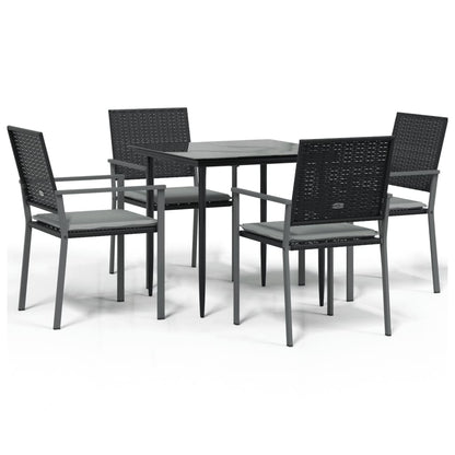 -Delige Tuinset Met Kussens Poly Rattan En Staal 5 80 cm tafellengte Ja