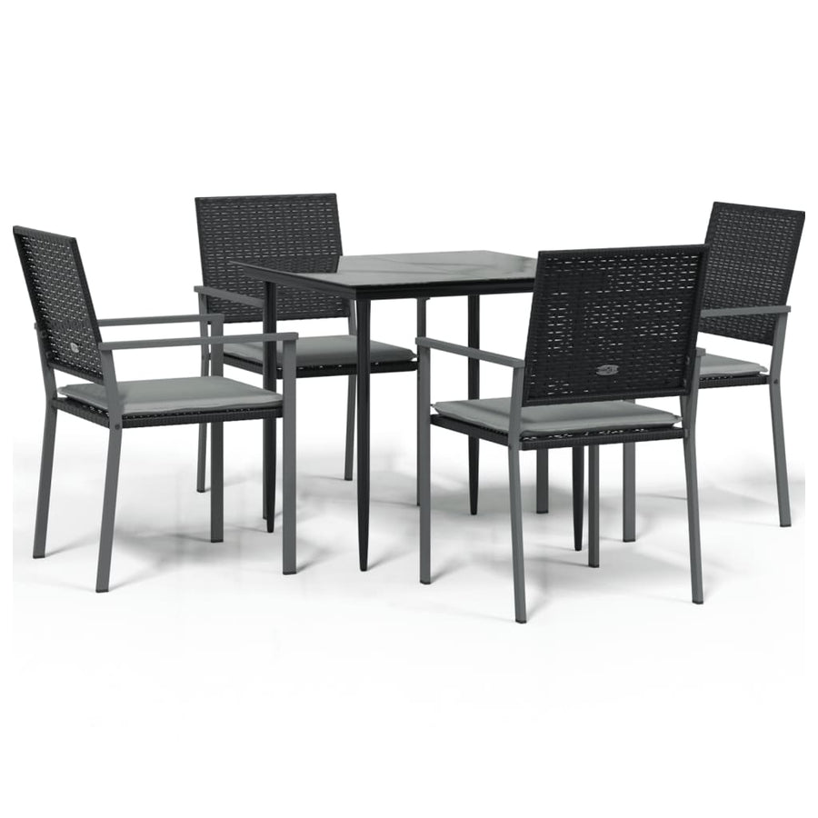 -Delige Tuinset Met Kussens Poly Rattan En Staal 5 80 cm tafellengte Ja