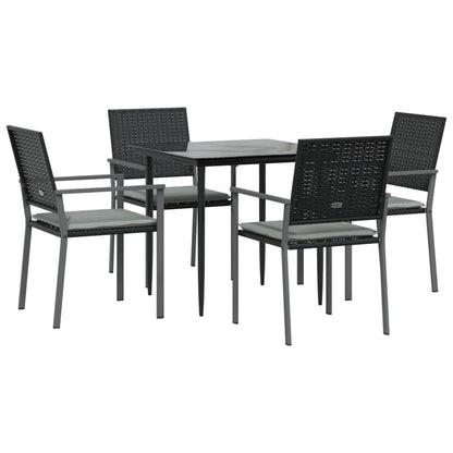 -Delige Tuinset Met Kussens Poly Rattan En Staal 5 80 cm tafellengte Ja