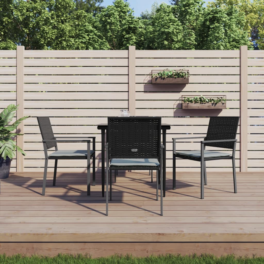 -Delige Tuinset Met Kussens Poly Rattan En Staal 5 80 cm tafellengte Ja