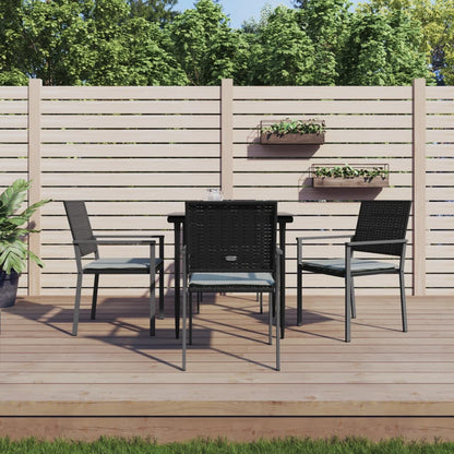 -Delige Tuinset Met Kussens Poly Rattan En Staal 5 80 cm tafellengte Ja