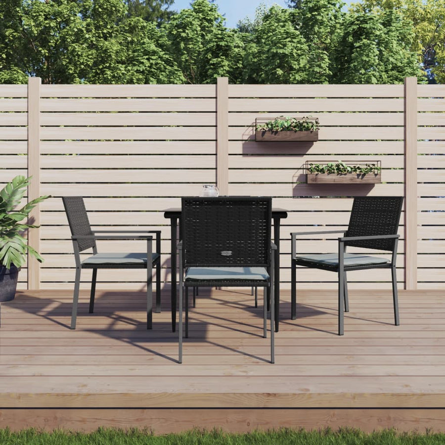 -Delige Tuinset Met Kussens Poly Rattan En Staal 5 80 cm tafellengte Ja