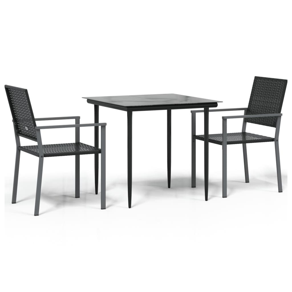 -Delige Tuinset Met Kussens Poly Rattan En Staal 3 80 cm tafellengte Nee
