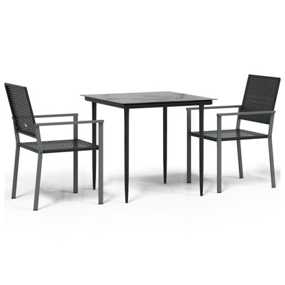 -Delige Tuinset Met Kussens Poly Rattan En Staal 3 80 cm tafellengte Nee
