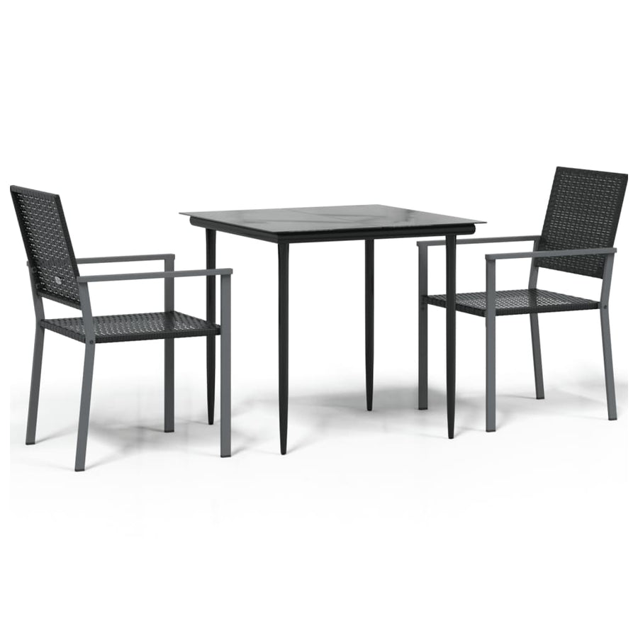 -Delige Tuinset Met Kussens Poly Rattan En Staal 3 80 cm tafellengte Nee