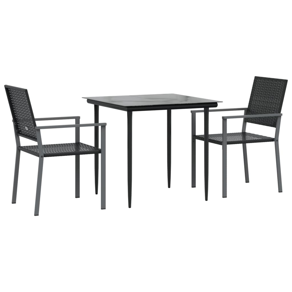 -Delige Tuinset Met Kussens Poly Rattan En Staal 3 80 cm tafellengte Nee