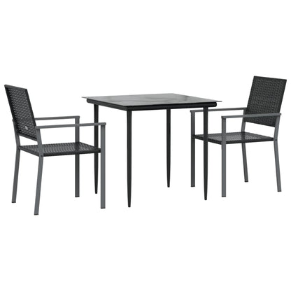 -Delige Tuinset Met Kussens Poly Rattan En Staal 3 80 cm tafellengte Nee