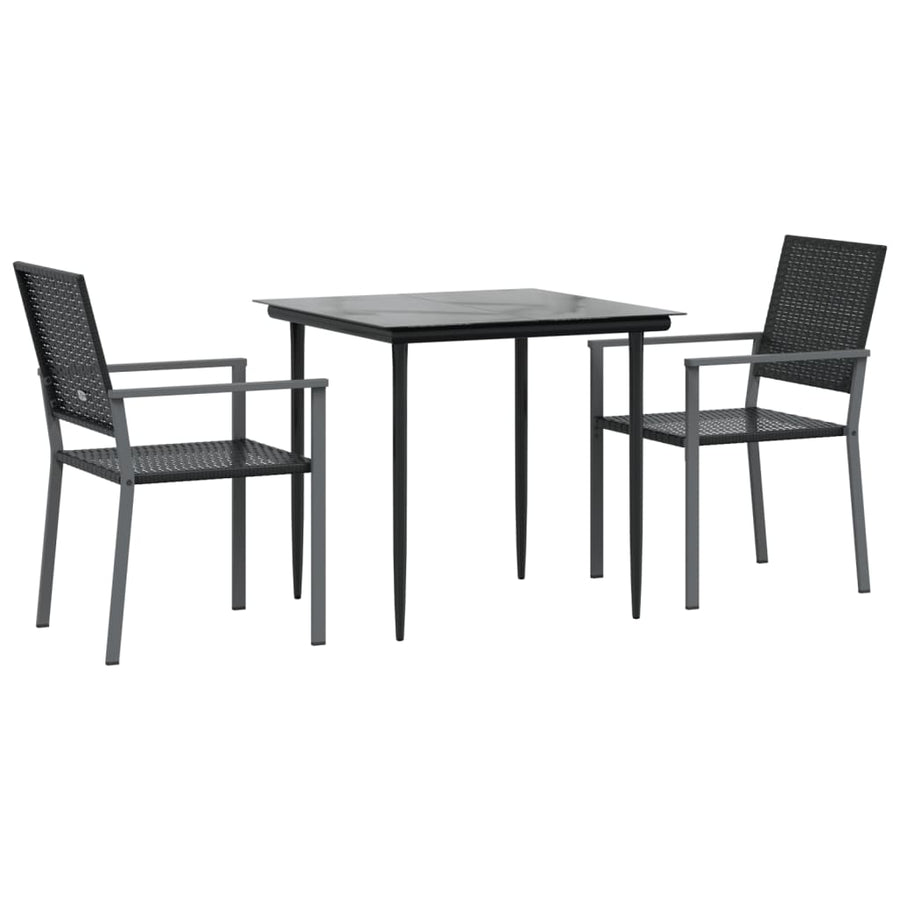 -Delige Tuinset Met Kussens Poly Rattan En Staal 3 80 cm tafellengte Nee