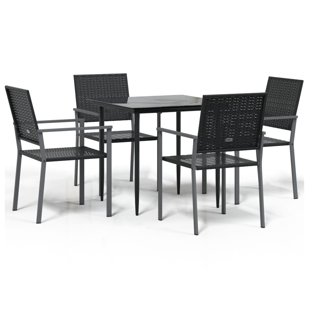 -Delige Tuinset Poly Rattan En Staal 5 80 cm tafellengte Nee