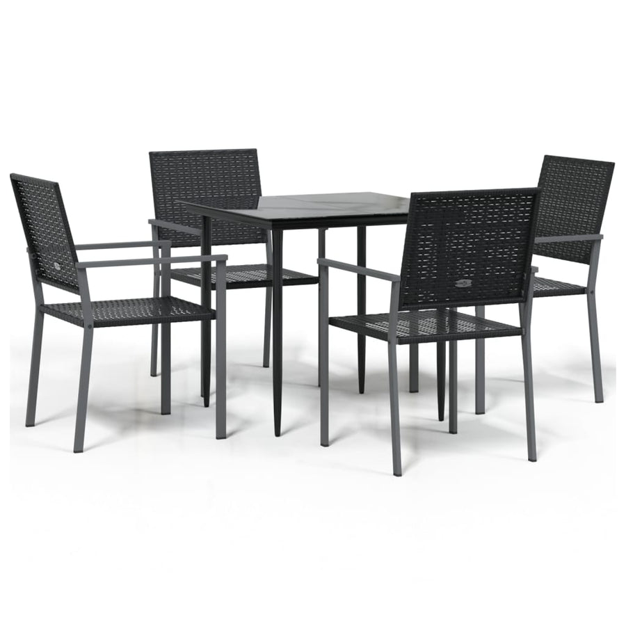 -Delige Tuinset Poly Rattan En Staal 5 80 cm tafellengte Nee