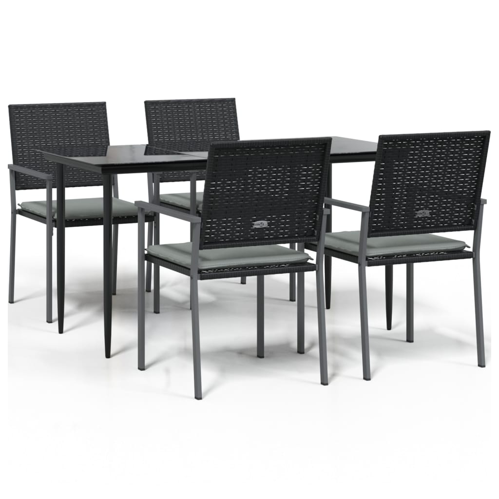 -Delige Tuinset Met Kussens Poly Rattan En Staal 5 140 cm tafellengte Ja