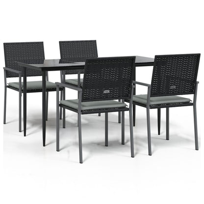 -Delige Tuinset Met Kussens Poly Rattan En Staal 5 140 cm tafellengte Ja