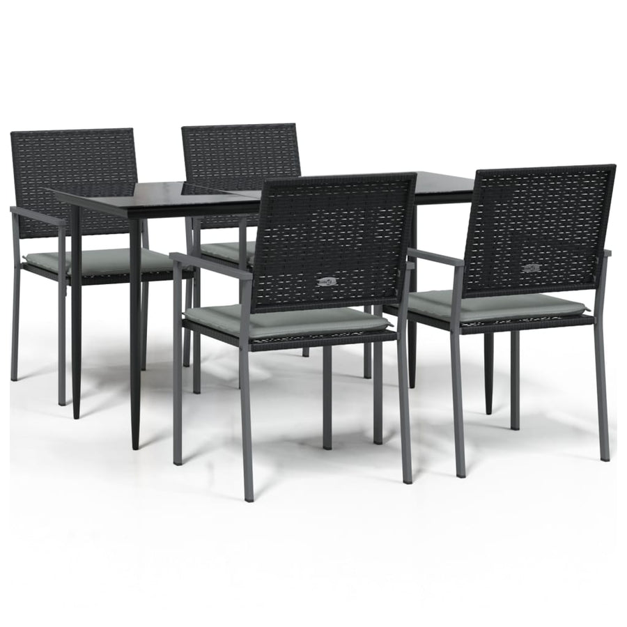 -Delige Tuinset Met Kussens Poly Rattan En Staal 5 140 cm tafellengte Ja