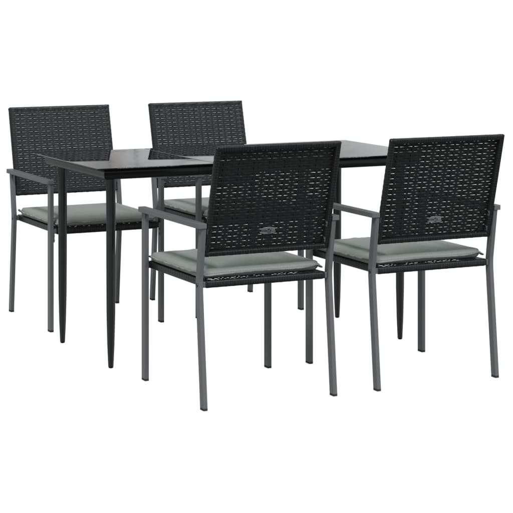-Delige Tuinset Met Kussens Poly Rattan En Staal 5 140 cm tafellengte Ja